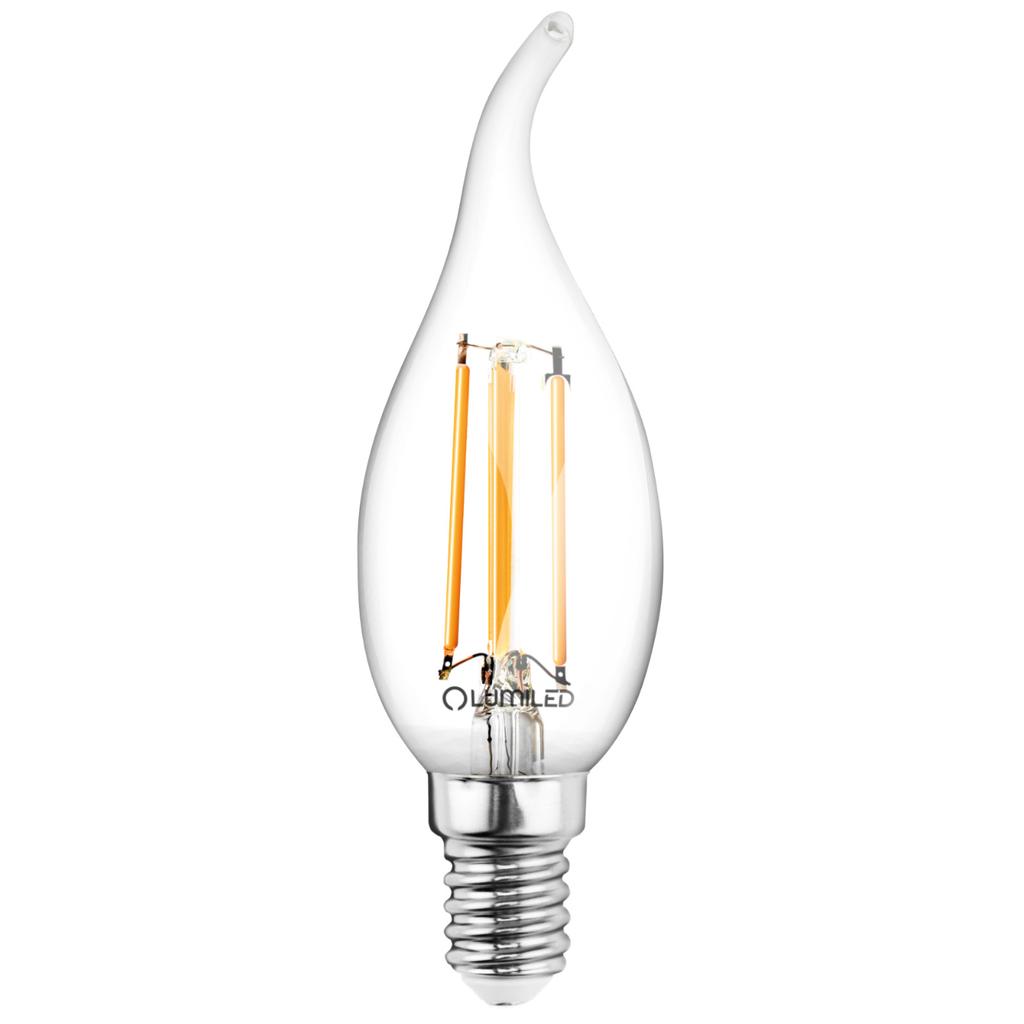 6X E14 Led Bulb Candle Ba35 2.2W 470Lm = 40W 2700K Warm 360° Filament Class A Lumiled