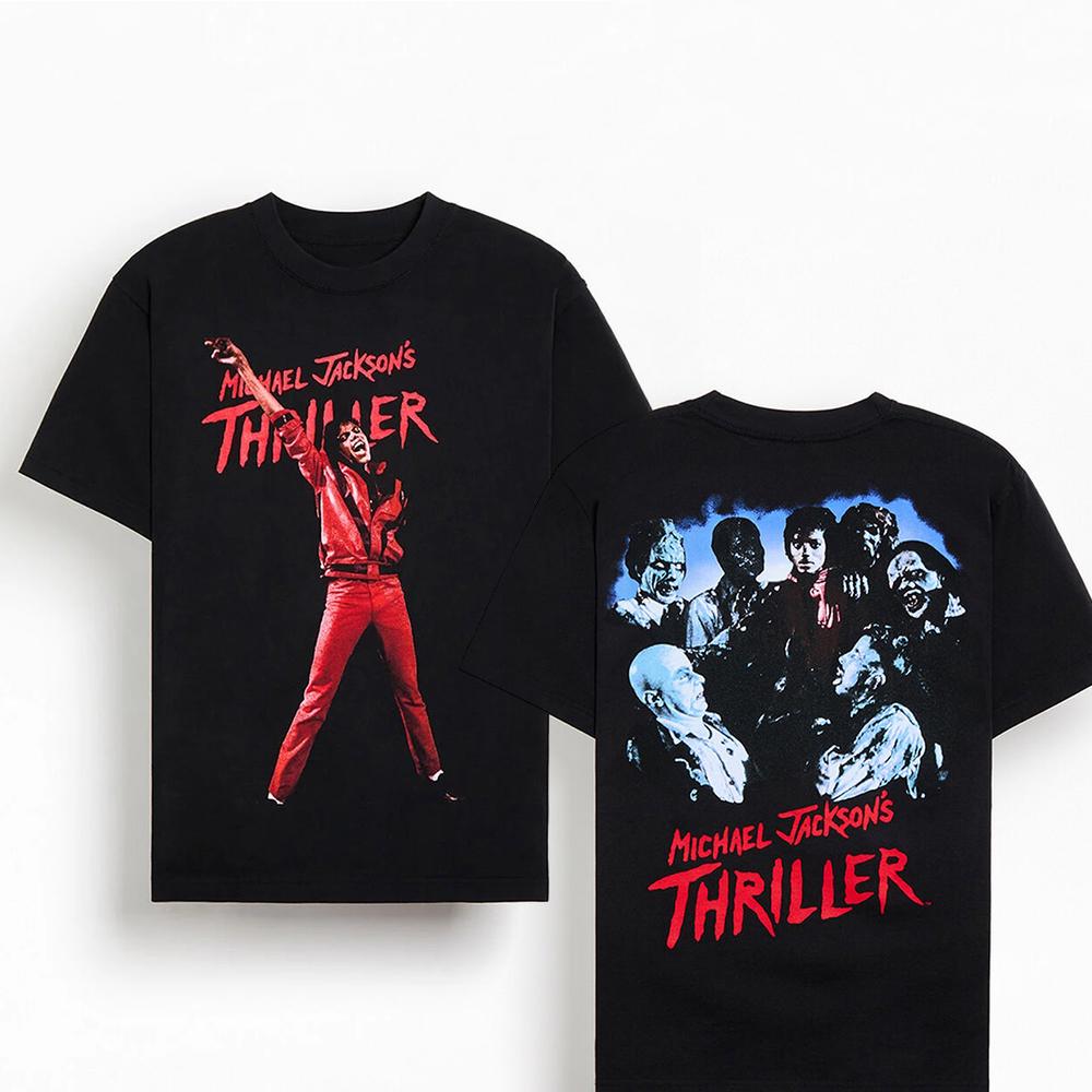 Michael Jackson Thriller Cotton T Shirt Unisex Unisexs and Womens High Quality YK Streetwear Casual Short Sleeve Tops