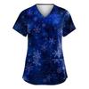 3D Snowman Print V-Neck Short Sleeve T-Shirt Women Men Casual Workwear Comfort Fit 2025
