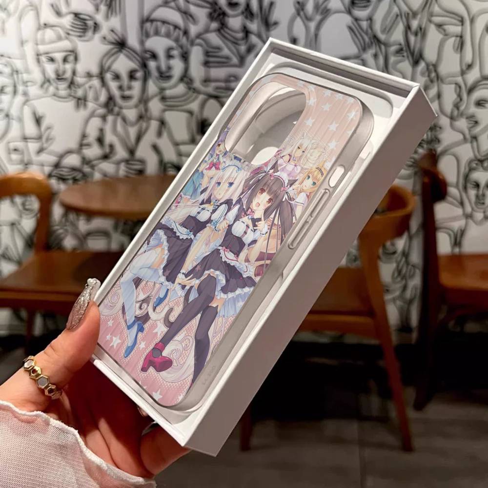 Chocola Nekopara For IPhone 16 15 14 13 12 11 17 Pro Max Plus Wave Corrugated Phone Case Anti Drop Cover