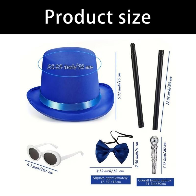4pcs Victorian Style Top Hats And Bows Tie Set Cosplay Party Hairpiece For Gentleman Costume Party Theater Performances