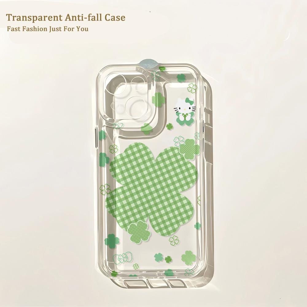 

Korean Ins Cute Four-leaf Phone Case For Oppo Realme C63 C53 10 9 C30 Reno13 Reno12 Reno11 Reno10 8 7 6 F 5G Clear TPU Cover Reno6 5G