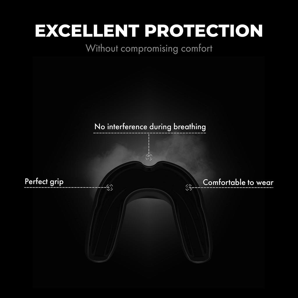 FIGHTR Premium Mouthguard Breathe Easy Adjust Sports Mouthguard for Hockey and Other Sports Includes Hygiene Box - & Boxing, MMA, Football,