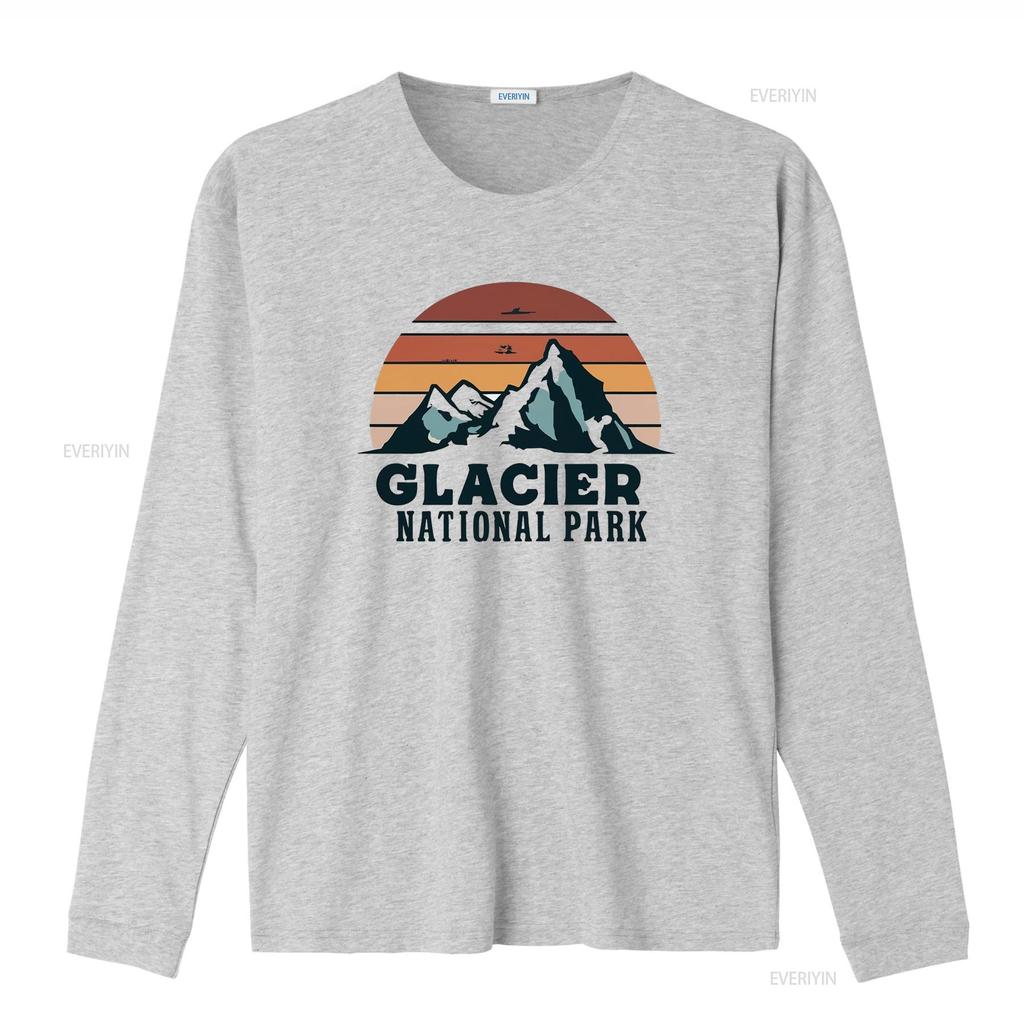 Glacier National Park T Shirt Vintage Washed Versatile Top For Everyday Wear Casual Designer Clothes Breathable Comfortable