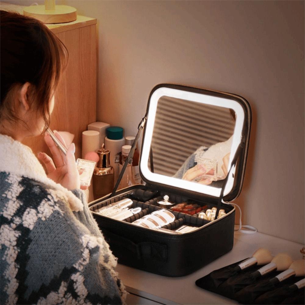 Detachable Partition Large Capacity Makeup Bag Waterproof Makeup Artist Bag  Daily Organizer
