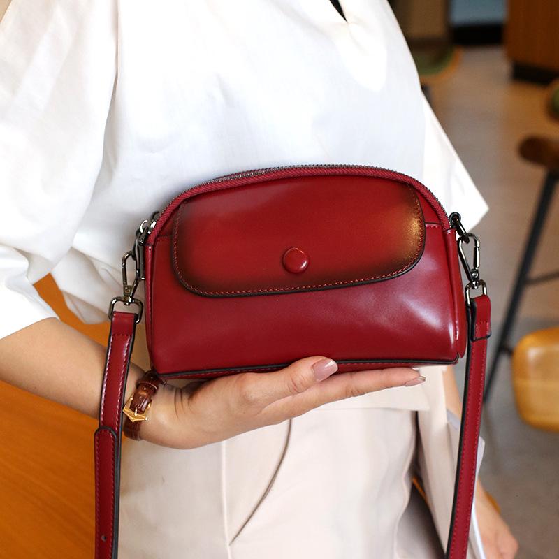 

Стильная женская сумка кроссбоди для телефона из натуральной кожи 2025 - Мини-дизайн с маленьким ароматом