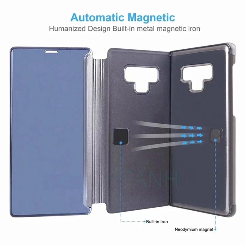 Mirror Leather Cases For Xiaomi Redmi Note 14 13 12 11 10 9 8 Pro Plus Redmi Note 12S 11S 10S 13C 12C Flip Magnetic Phone Cover