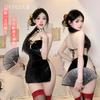 Sex Underwear Sexy Chinese Neck Plum Blossom Embroidery Chest High Slit Naked Back Retro Cheongsam Woman