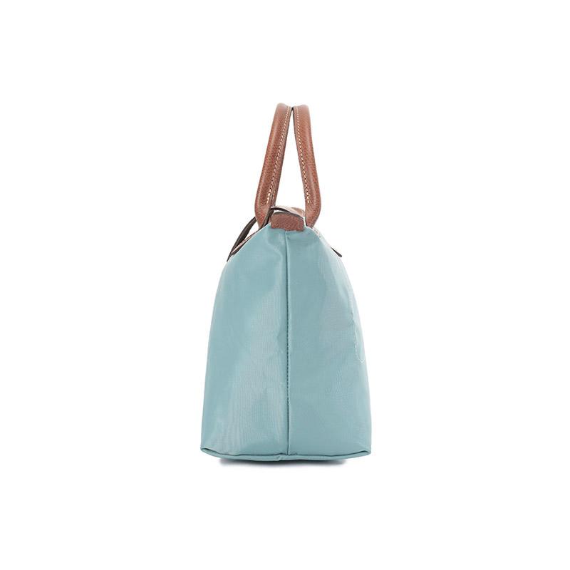 Longchamp Kurzer Griff Faltbare Nylon-Knödeltasche Kleine Damenhandtaschen Eukalyptus-Grün 1621089P93