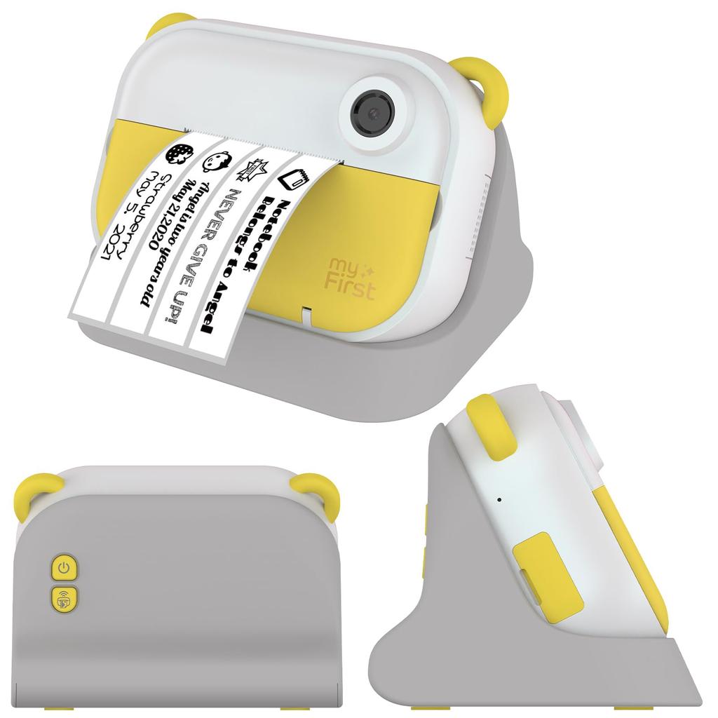 myFirst Camera Insta Wi: 3-in-1 Home Digital Camera, Photo Printer, and Label Printer | Image Editing with Dedicated App | Inkless (Yellow)
