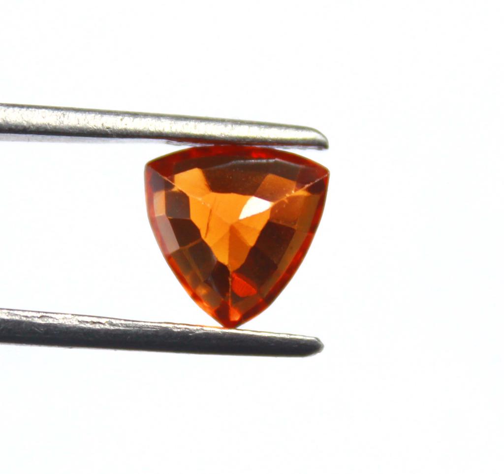 3.90 Carat Washington's Birthday Trillion Shape Orange Sapphire Certified Sri Lanka Gemstone SN537