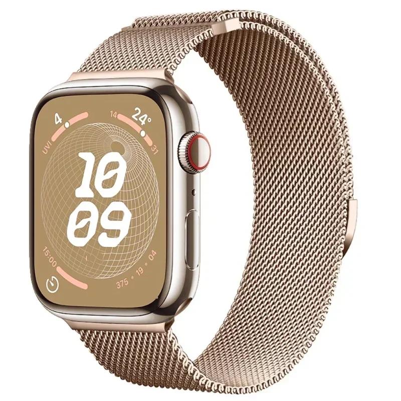 Magnetic Loop Strap For Apple watch Band 44mm 40mm 45mm 41mm 42mm 38mm Stainless Steel Bracelet iWatch Series Ultra 9 8 SE 7 6 5