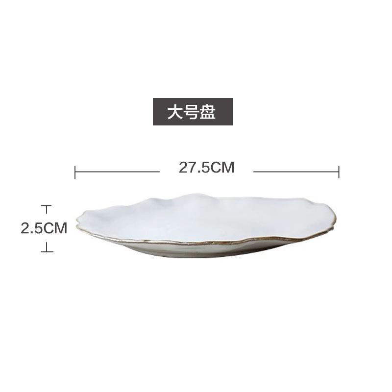 Irregular Ceramic Dinner Plate Set Rice Bowl Sauce Dish Soup Bowl Noodle Bowls Sushi Plate Dessert Bowls Western Steak Plates
