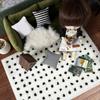 1:12/1:6 Dollhouse Miniature Carpet Plush Black Plaid Floor Mat Mini Simulation Rug Mat Model Living Room Bedroom Home Decor