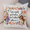 Alice im Wunderland Kissenbezug, niedliches Kaninchen, Katze, bedruckt, Sofakissen, Vintage-Stil, dekorativer Kissenbezug für Kinderzimmer,(2)