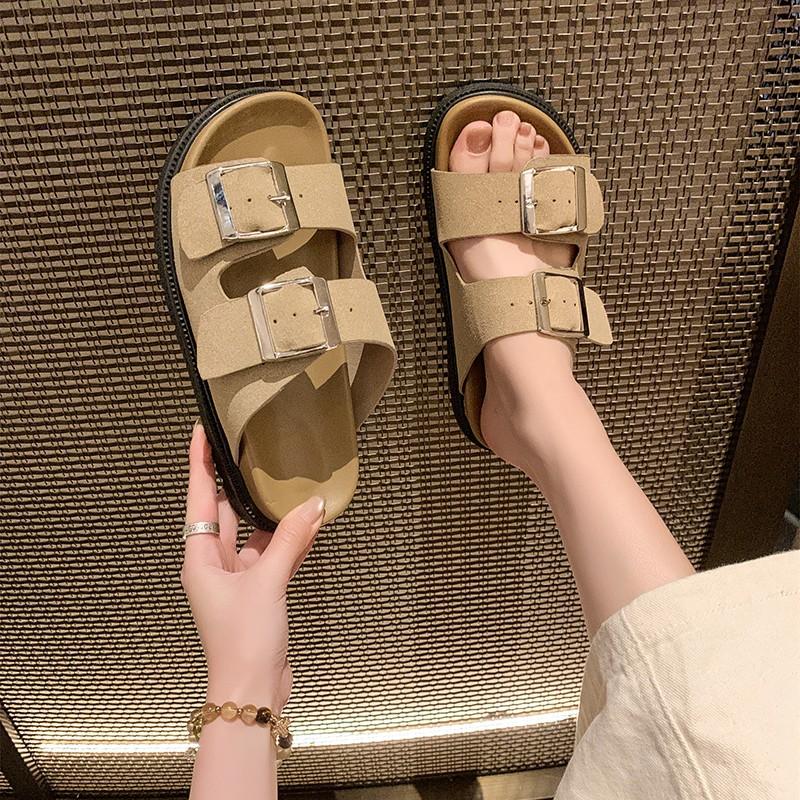 Fashion 2025 Women Flat Casual Slippers Ladies' Casual Simple Hasp Flat Base Slippers Large Size Comfortable Non-slip Women Slippers