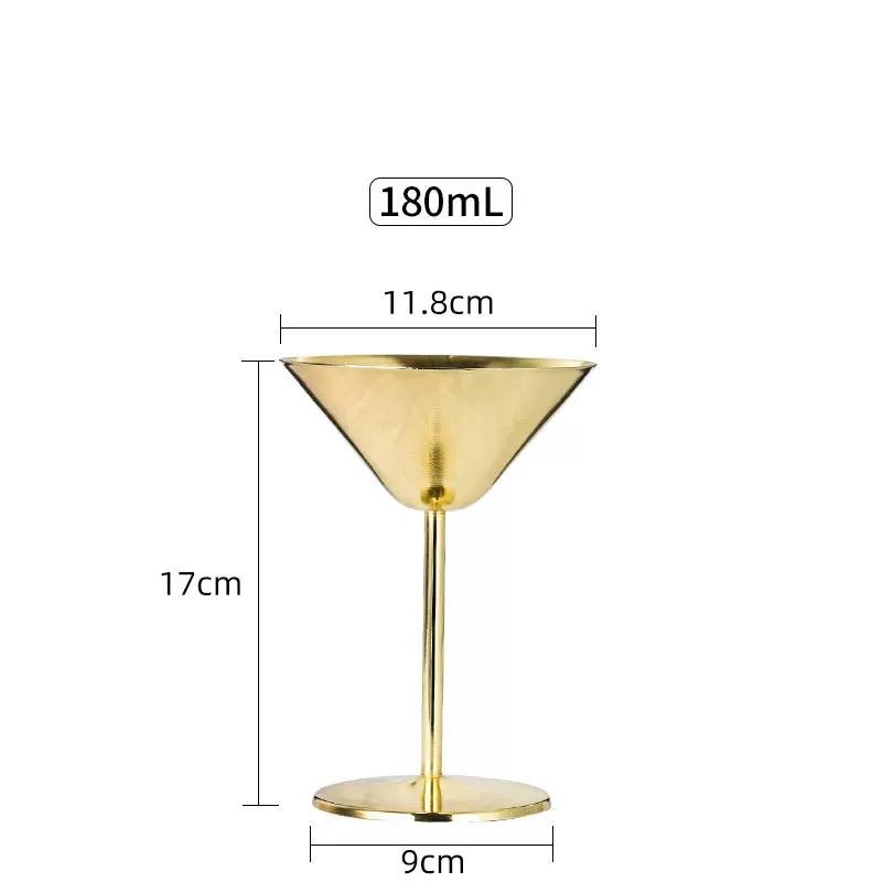 304 Stainless Steel Stemmed Cocktail & Wine Glass – Martini, Champagne, Bar Cup
