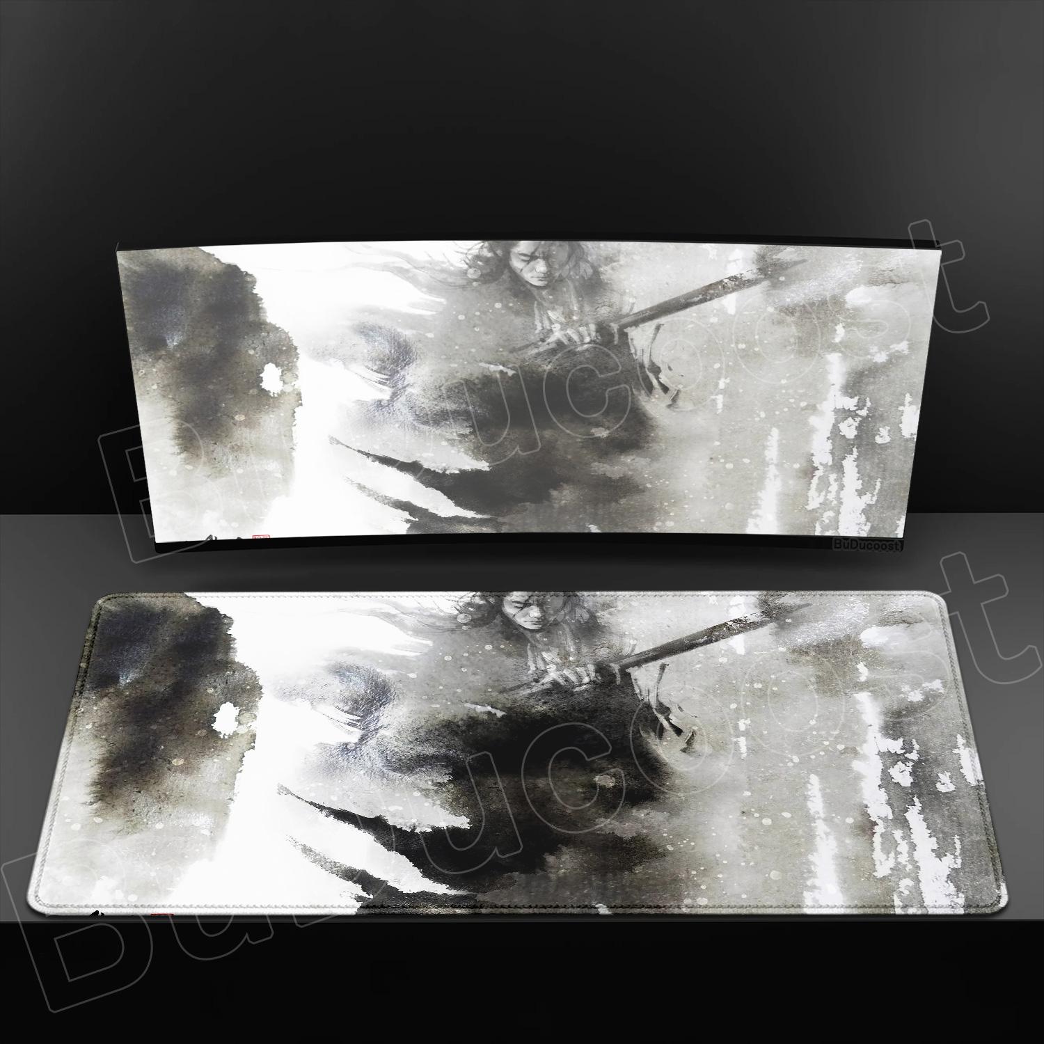 

Cool Samurai Warrior Rubber XXL Mouse Pad Game Console Computer Accessories Keyboard Desk Mouse Pad Office Game Desk Accessories 300x600mm