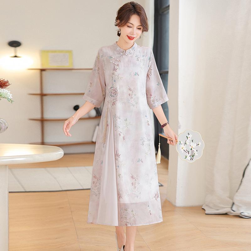 Women's Modern Qipao Dress - Summer Retro Style with Age-Reducing Elegance