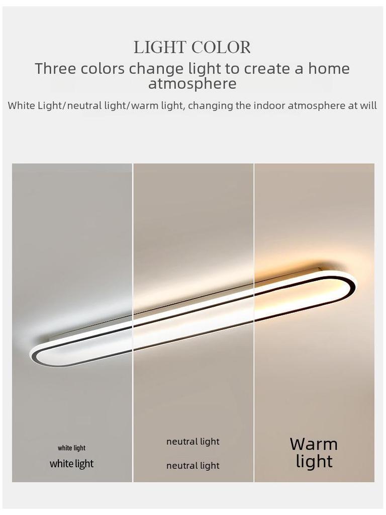 2024 Modern Long Strip Ceiling Light for Hallway, Bedroom, Dining Room, Balcony, Walk-in Closet, and Staircase