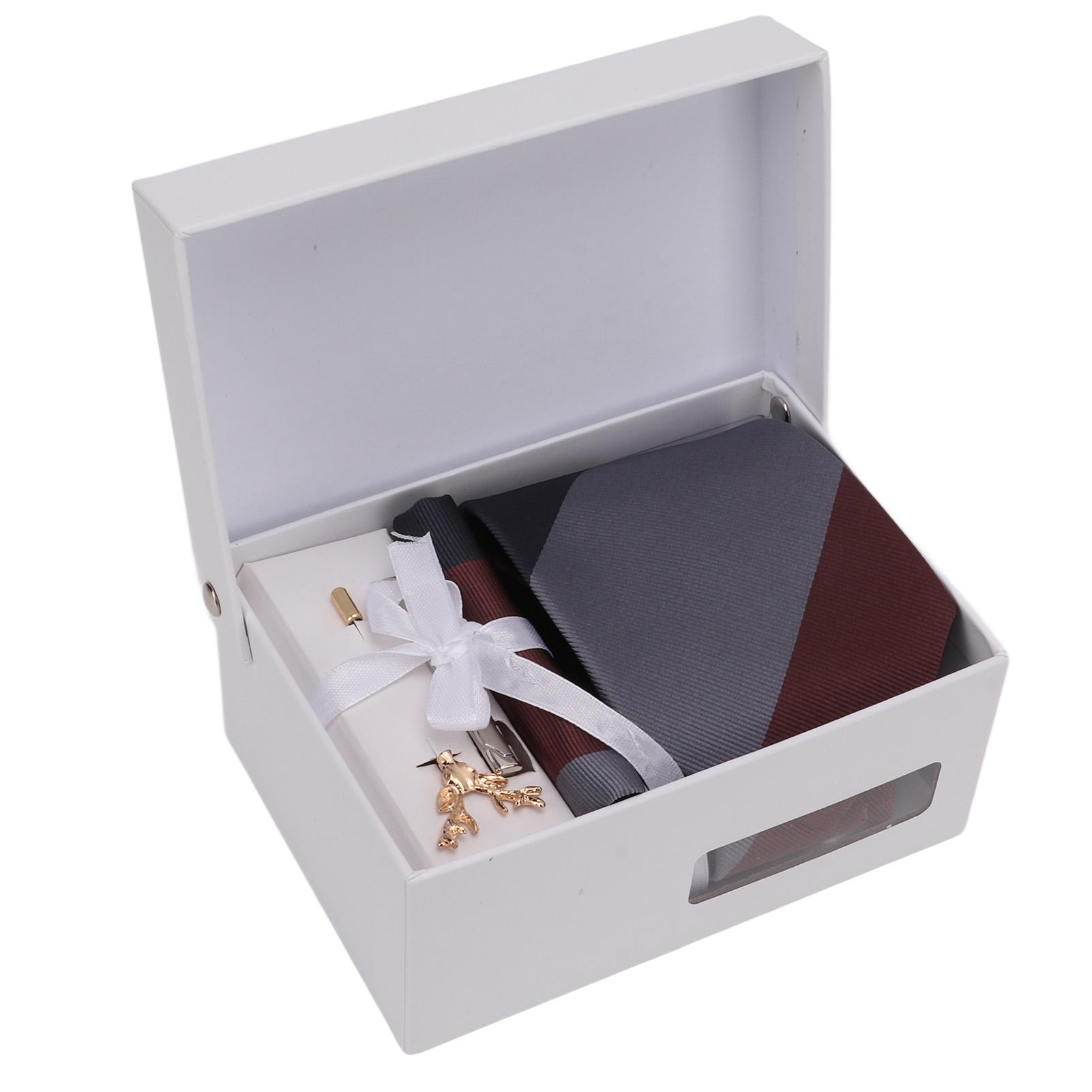 

Мужские галстуки, классический деловой повседневный стиль, мужской костюм, рубашка, полосатый галстук, подарочный набор в коробке