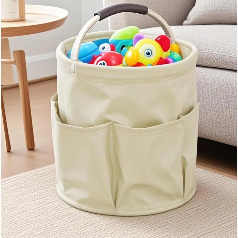 Foldable Gardening Tool Bag Portable Camping Picnic Storage Basket Home Storage Bag with Pockets