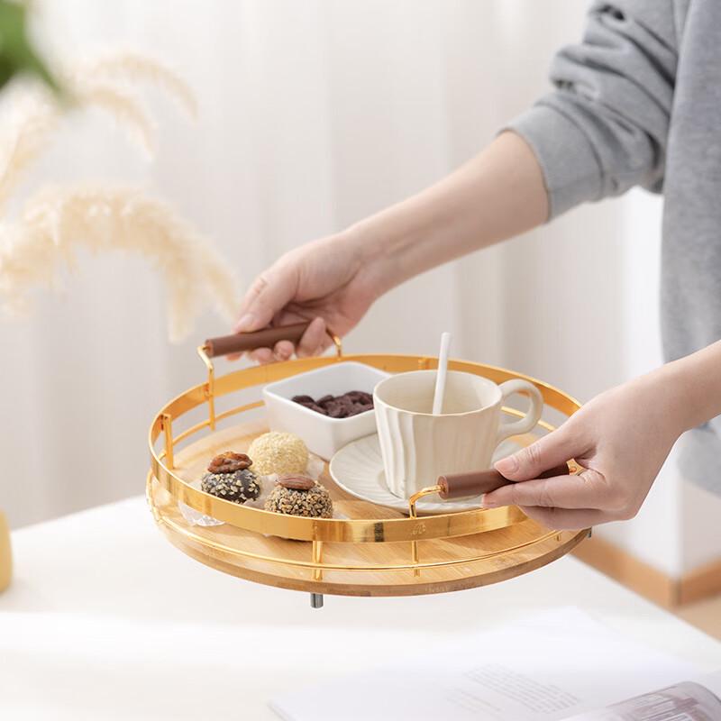 Xuanrun Round Gold Iron Serving Tray
