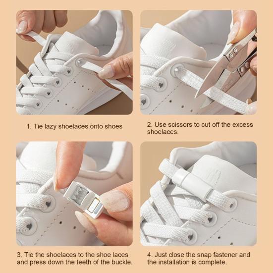 2 st magnetiska skosnören metallspänne med 2 elastiska skosnören för lata barn vuxna sneakers sportskor snörningsfria snören snabbfästespänne skotillbehör