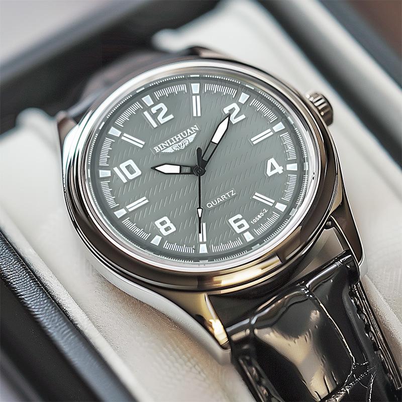 Men Wristwatch Business Watch Quartz Clock Leather Watches