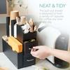 Navaris Organizer Cup Stand, Paper Cup Holder, Cup Dispenser - Coffee Station Storage Drawer, 31x13x28cm, Black