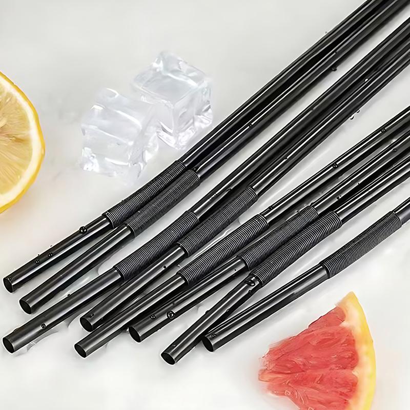 100PCS/Set Drinking Straws Black Transparent Colored Disposable Beverage Straws Milk Tea Bar Party Wedding Kitchen Accessory ZYF