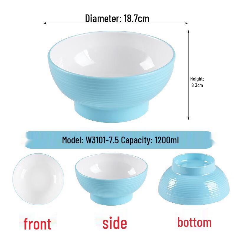 

Jijun A5 Melamine High-Footed Soup Bowls, 10-Pack