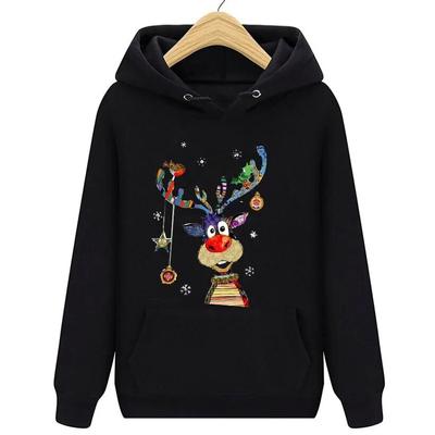 Kawaii Christmas Deer Fawn Print Hoodies Unisex Fashion Brand Tracksuit Anime Women Sweatshirt Hoodie Kids Hip Hop Clothes Sudadera Unisex
