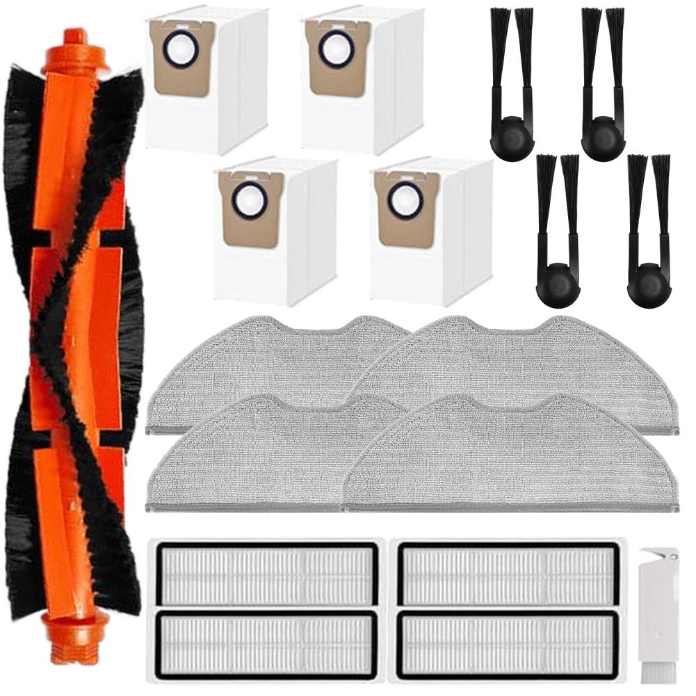 For Xiaomi Robot Vacuum H40 OV51 Replacement Kit Includes Main Brush Side Brushes HEPA Filters Mop Pads Dust Bags