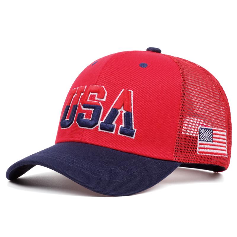 Fashion New Net Hat Usa Side American Flag Street Cycling Skateboarding Hat Street Dance Hip Hop Hat Sunshade Baseball Hat