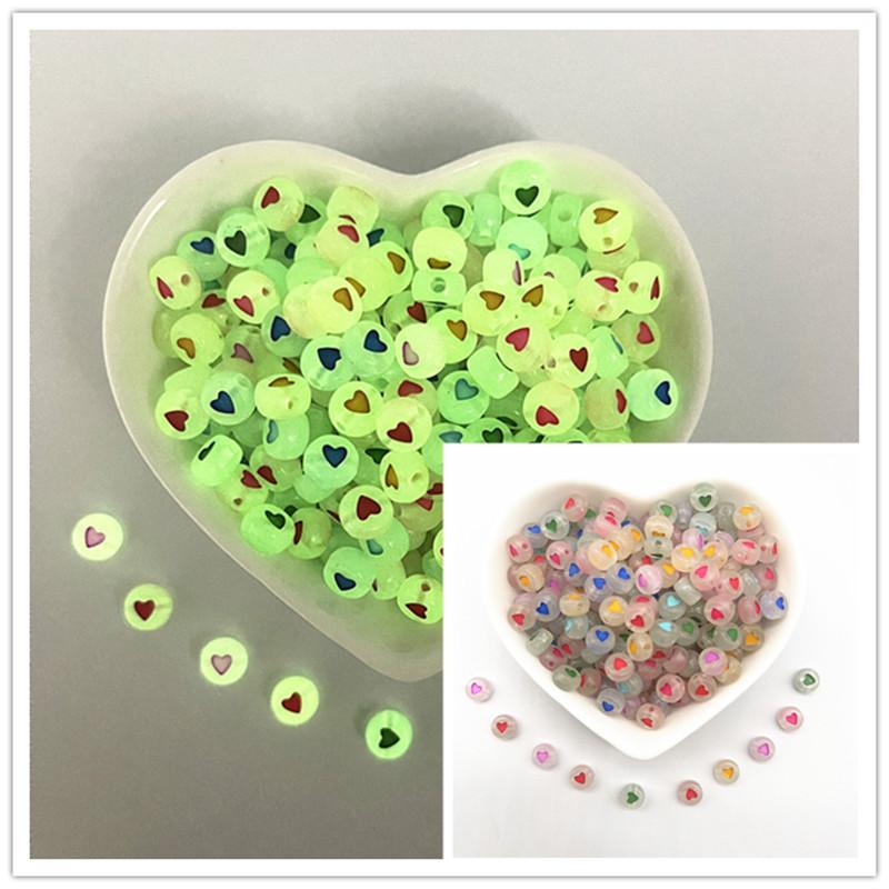 100 Stück 7x4mm A-Z Leuchtende Perlen Buchstabenperlen Acryl Abstandshalter Perlen Für Schmuckherstellung DIY Anhänger Armband