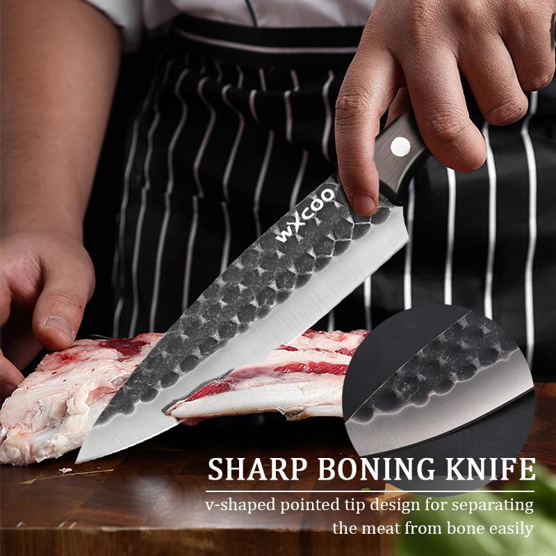3PCS, Stainless Steel Knife Set, Wooden Handle Sharp Kitchen Knives with Covers High Quality Professional Cooking