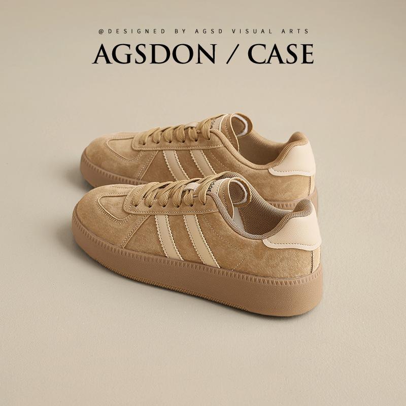Augustus Dengde Training Shoes Women's 2025 Autumn and Winter New Platform Maillard Brown Board Shoes Retro Flat Casual Shoes