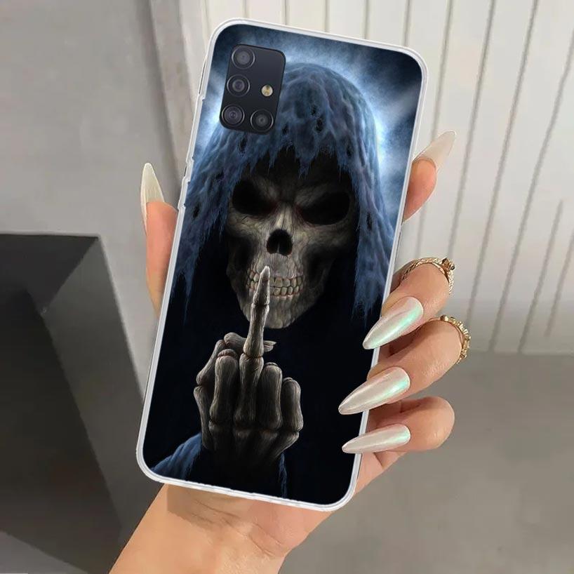 Grim Reaper Skull Skeleton Phone Case for Samsung Galaxy A52 A32 A22 A12 A02S A50S A30S A10S Note 20 Ultra 10 Plus S10 A31 A20 A