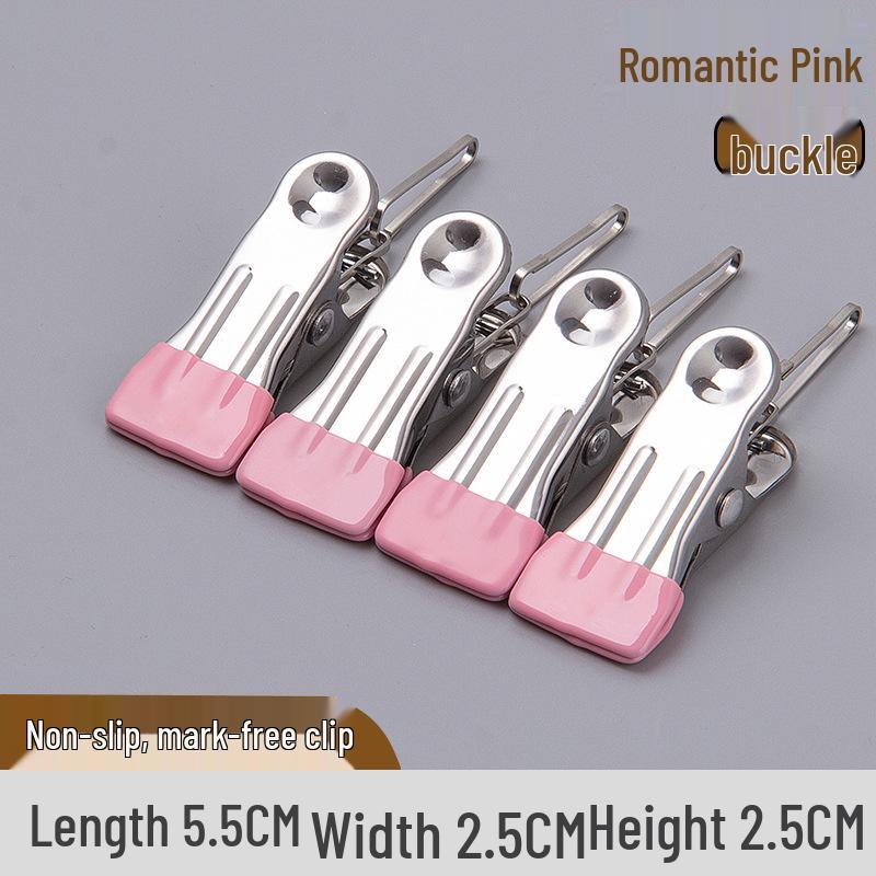 Rustproof Stainless Steel Non-Marking Sock Clips for Dorm & Household Drying.