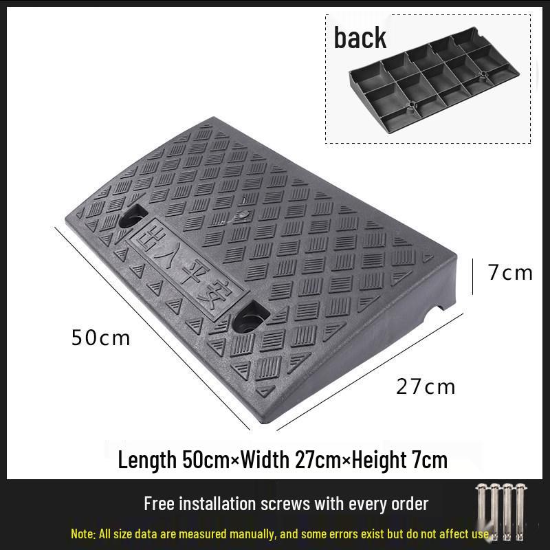 Car Curb Ramp: Plastic Step Pad for Sill, Edge, or Slope, Ideal for Uphill Climbing and Speed Bump Triangle Pad