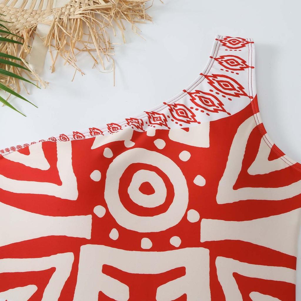 Jednoczęściowy strój kąpielowy damski strój kąpielowy na jedno ramię spodnie bikini szyfonowe kostiumy kąpielowe damski kostium kąpielowy plażowy