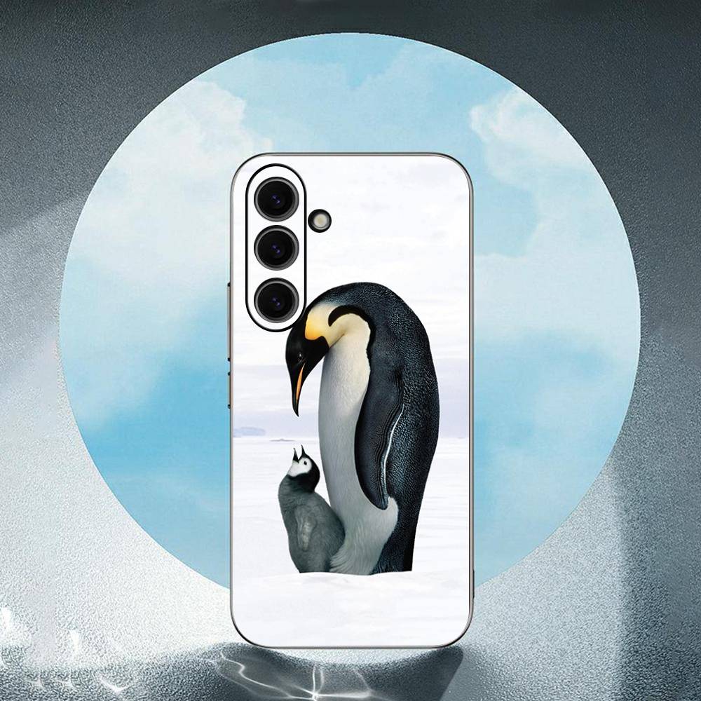 Lovely Penguin For Samsung Galaxy S23 S24 S25 Ultra S22 Plus S21 Black Soft Case Waterproof Soft Case