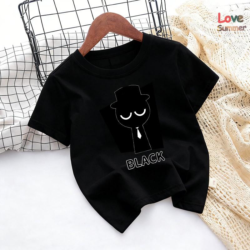 Camiseta casual de manga corta Sprunki de verano para niños de 4 a 14 años, top cómodo para niños, adecuado como regalo para niños y niñas