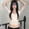 The Pink Women Lace Slim FiT Sheer Ribbon 7 PoinT Cardigan T shirT
