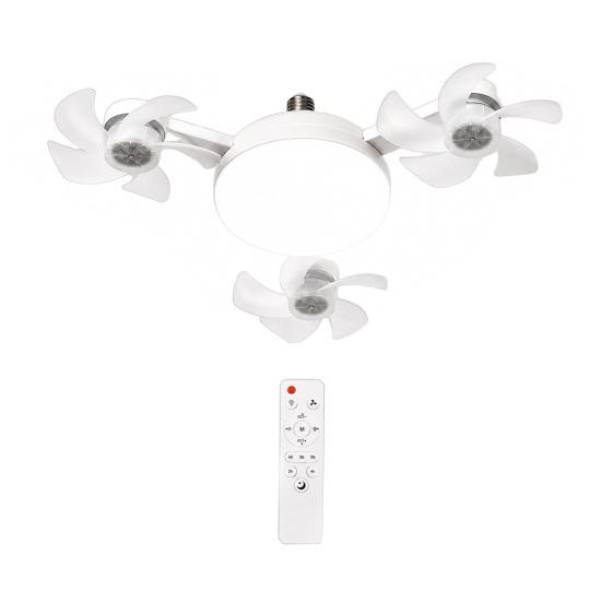 Ventilatore da Soffitto con Luce 3/4/5 Pale e Telecomando, 2-in-1 LED Silenzioso tipo Drone per Ventilazione Soggiorno, Pale Pieghevoli, 3 Velocità Dimmerabile, Attacco E27 per