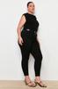 Women's Style Plus Size Black Non-Fading High Waist Flexible Skinny Jeans