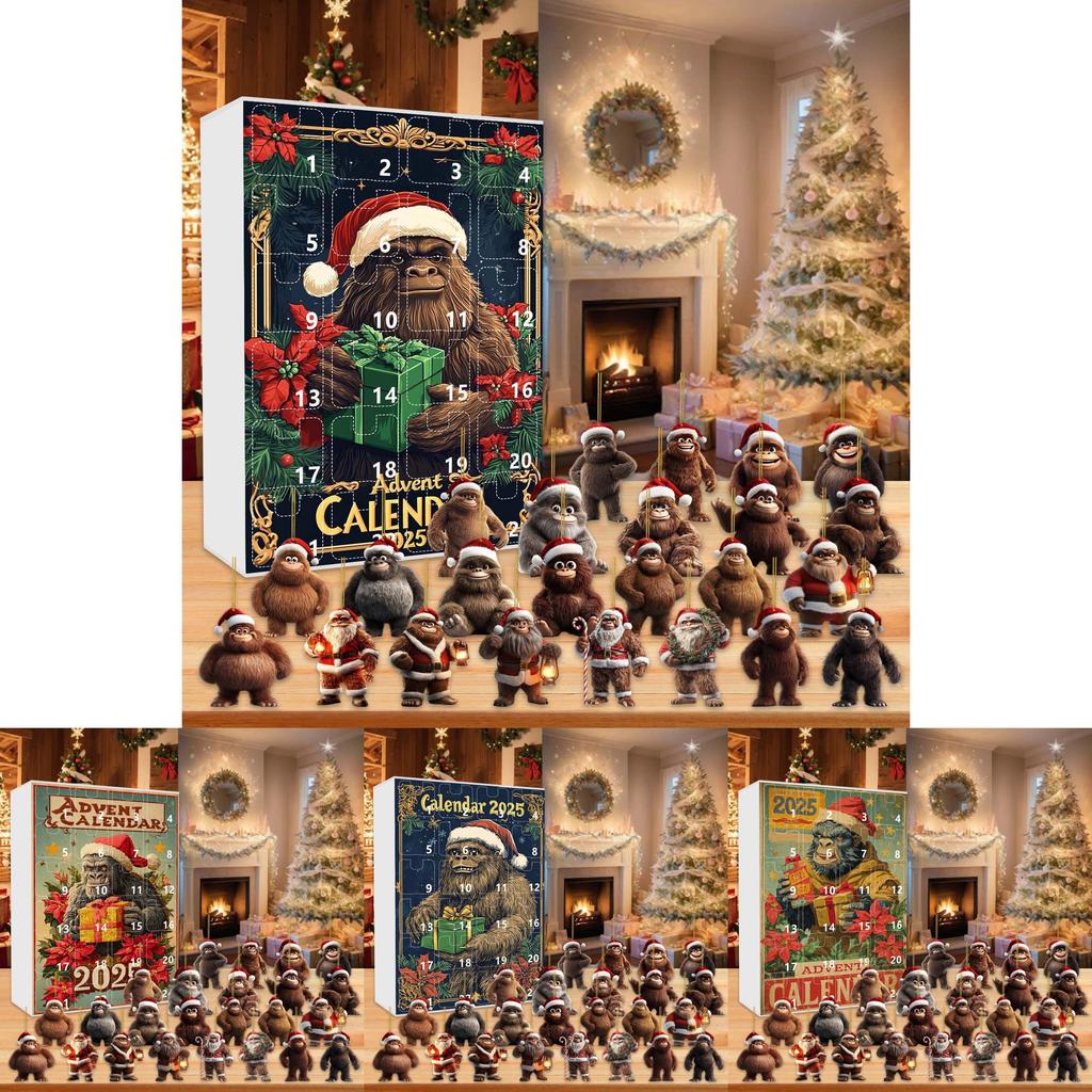 Christmas Ape Advent Calendar With Acrylic Decor And 24 Pieces For Holiday Festivities