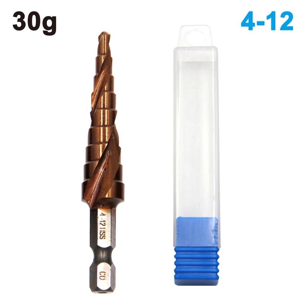 M35 Cobalt Containing Hexagonal Spiral Step Drill Stainless Steel Tapping 3-12/4-12mm Pagoda Drill Cutting Tool Drill Bit Tool