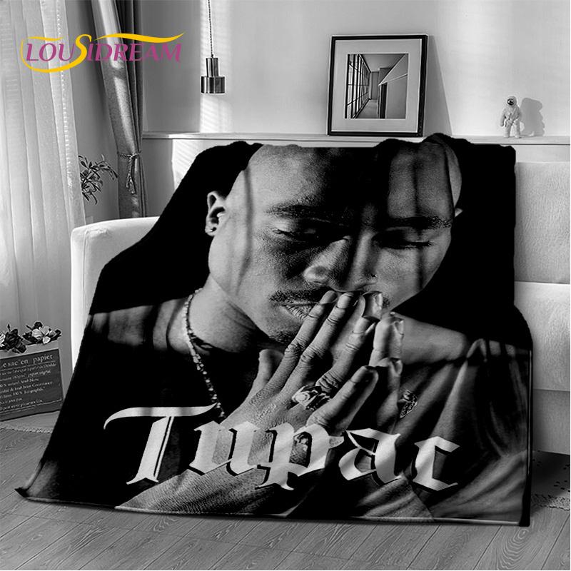 Rapper Eminem Tupac 2pac Hip-Hop Music Rap God Blanket,Soft Throw Blanket for Home Bedroom Bed Sofa Picnic Travel Cover Gift